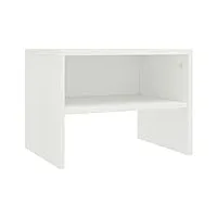 vidaxl table de chevet table de canapé table de nuit avec un compartiment ouvert salon chambre à coucher blanc 40x30 x30 cm aggloméré