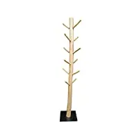meubletmoi portemanteau arbre et branches en bois brut sur socle en métal carré - design scandinave, bohème chic, bord de mer, exotique - daya