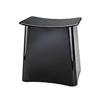 wenko tabouret panier à linge 2en1 plus, coffre à linge avec sac amovible et tabouret salle de bain, capacité 33l, plastique, 45x48x33 cm, noir