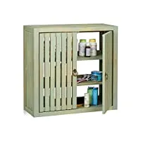 relaxdays placard salle de bains, armoire murale, bambou, vintage, 2 etagères, h x l x p : 50 x 52 x 20cm, vert clair, 1 élément