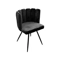 cmp paris chaise ariel revêtement en velours-noir, métal, cm