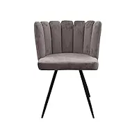 cmp paris chaise ariel revêtement en velours-gris, métal, cm