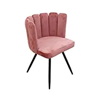 cmp paris chaise ariel revêtement en velours-rose, métal, pink, cm