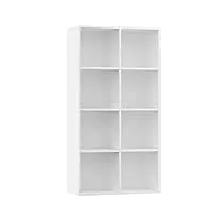 vidaxl bibliothèque buffet armoire de livres commode armoire de rangement meuble de rangement salon maison intérieur blanc 66x30x130 cm aggloméré