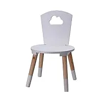 wadiga chaise enfant blanche et bois nuage - 32x32x50cm