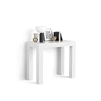 mobili fiver, table console extensible, first, blanc laqué brillant, made in italy