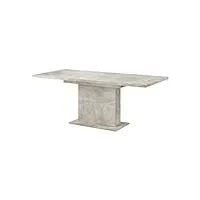 tendencio table rectangle extensible + allonge gliant 160-200 cm (gris)