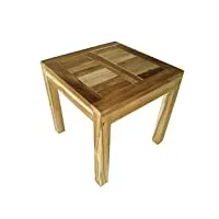 ambientehome- table en teck 50 x 50 x 45 cm environ table de jardin bois massif table pour manger