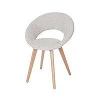 chaise de salle à manger palermo iii, fauteuil, design rétro des années 50 - tissu, crème/gris