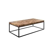 table basse 120x60cm - bois massif de teck laqué (bois naturel) - unika #187