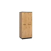 mirjan24 ines sz2d armoire à portes pivotantes avec 6 compartiments et 2 penderies, armoire en bois, armoire à vêtements, armoire pour couloir et chambre