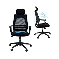 klim k300 office chair - chaise de bureau ergonomique + coussins et tissu doux + supporte jusqu’à 110 kg + fauteuil de bureau avec hauteur réglable et appuie-tête + garantie 5 ans + nouveautÉ 2024