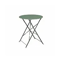 alice's garden - table de jardin bistrot pliable - emilia ronde vert de gris- table ronde Ø60cm en acier thermolaqué