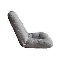gjzm sofa lazy sofa style japonais pliable rembourré chaise pliante canapé étage coton chaises tatami de jeu vidéo méditation,gris,70 * 116 * 17cm