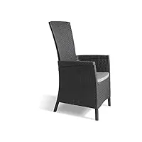 allibert vermont chaise pour salle à manger avec coussin 64 x 68 x 107 cm graphite/gris