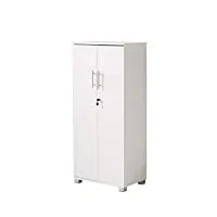 mmt furniture designs ltd bureau armoire de rangement, bois d'ingénierie 1, blanc, 55cm x 35cm x 125cm