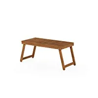 furinno tioman small hardwood table basse pliante d'extérieur, naturel, 43,15 x 89,9 x 45 cm