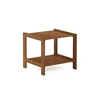 furinno tioman small hardwood table d'appoint extérieure mississippi avec trou pour parapluie, naturel, 45,72 x 57,15 x 100,33 cm