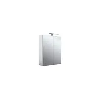 emco mee armoire miroir de salle de bain avec éclairage à poser (60 cm de large) avec prise de courant blanc neutre