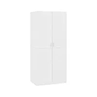 vidaxl garde-robe armoire à vêtements armoire de rangement avec 2 portes organisateur chambre à coucher maison blanc 80x52x180 cm aggloméré