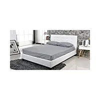 designetsamaison lit avec coffre de rangement blanc avec sommier 140x200 cm - dream