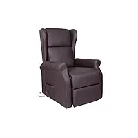 cribel arlette d relax fauteuil en nabuk, mouvement électrique avec fonction de levage, recrinabile, télécommande incluse, chocolat, 72,5x94x109 cm
