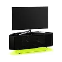 centurion supports hampshire meuble tv à écran plat pour écran plat 66 à 50 pouces noir brillant avec faisceau contrasté noir