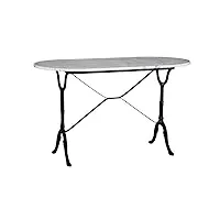 lolahome table de salle à manger ovale en marbre et métal vintage noir/blanc 120 x 60 x 71 cm