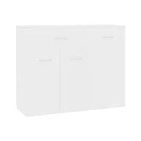vidaxl buffet commode meuble armoire de rangement meuble de rangement avec 3 portes et 1 tiroir salon maison blanc 88x30x70 cm aggloméré