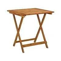 vidaxl bois d'acacia massif table pliable de jardin table de patio table de terrasse table d'extérieur table de salle à manger 70x70x75 cm