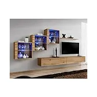 paris prix - meuble tv mural design switch xx 330cm naturel