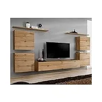 paris prix - meuble tv mural design switch iv 320cm naturel
