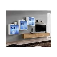paris prix - meuble tv mural design switch xx 330cm naturel & blanc