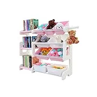 meubles rack de stockage de jouets for enfants, la bibliothèque des enfants de la maternelle, maison de finition à plusieurs couches, cintre, avec des paniers de rangement ( color : pink , size : b )