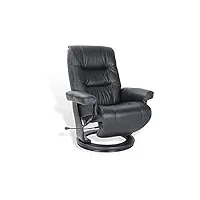 max : fauteuil de relaxation design - cuir noir