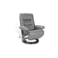 max : fauteuil de relaxation design - cuir gris