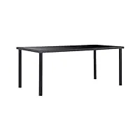 vidaxl table de salle à manger table à dîner table de cuisine table de repas meuble à manger maison intérieur noir 180x90x75 cm verre trempé