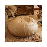 zaipp pouf tabouret pouf coffre,similicuir chaise de sac d’haricot marocain coin salon tabouret doux pouf repose-pied yoga méditation coussin-le riz blanc 65x25cm(26x10inch)