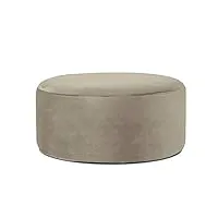 zaipp glam tabouret de café moderne conpourtable pouf coffre repose-pied tabouret avec couvercle amovible velours hauteur 35cm pour salon chambre-marron clair diamètre 90cm (35 pouces)