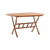 vidaxl table pliable de jardin table de terrasse table de patio table de balcon table d'extérieur arrière-cour 135x85x75 cm bois d'acacia massif