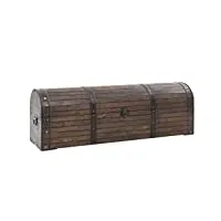 tidyard coffre de rangement en bois massif construction solide style vintage 120 x 30 x 40 cm