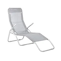 springos chaise longue basculante bain de soleil relax-position d'équilibre chaise longue de jardin en métal fauteuil inclinable d'été