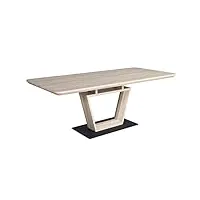meubletmoi table de repas extensible 160/200 cm rectangulaire en chêne avec pied central - design moderne - luccia