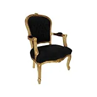 arterameeferro fauteuil baroque luis feuille or velours noir