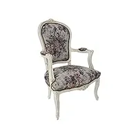 arterameeferro fauteuil baroque luis laqué blanc fleurs anciennes