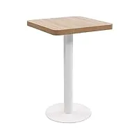 vidaxl table de bistro table de café table de bar table de salle à manger dîner repas restaurant maison intérieur marron clair 50x50 cm mdf