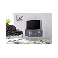 centurion supports meuble tv pangea beam-thru incurvé d’angle, gris, 81 - 127 cm