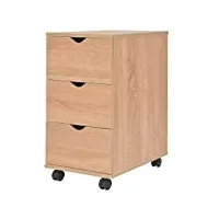 festnight meubles de rangement | caisson de bureau mobile | meuble à tiroirs 33 x 45 x 60 cm chêne