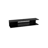 decorotika pivot meuble tv pivotant, bois, noir, 120 cm