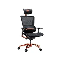 cougar gaming | fauteuil gaming | fauteuil de bureau argo en aluminium noir / orange - cadre en aluminium - coussin en mesh hautement respirant - soutien lombaire - assise réglable